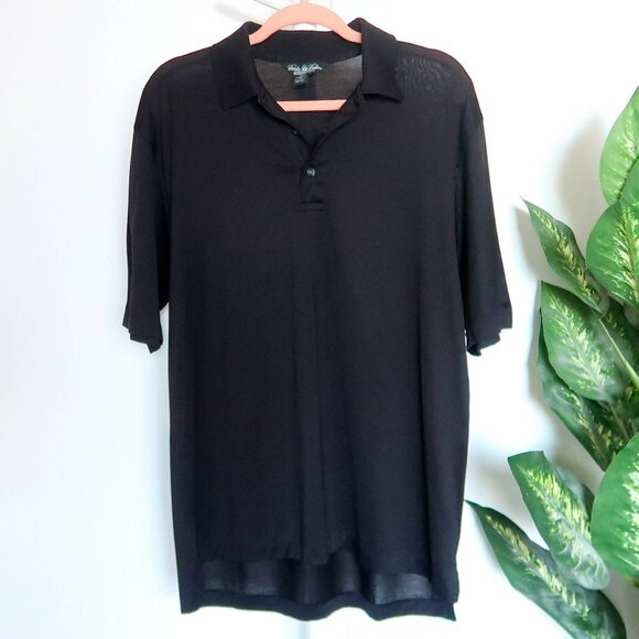 Brooks Brothers Black 100% Cotton Short Sleeve Polo Shirt Size Medium M - Picture 1 of 4